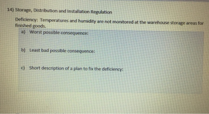 14) Storage, Distribution and Installation