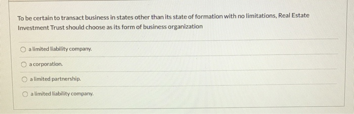 To be certain to transact business in states