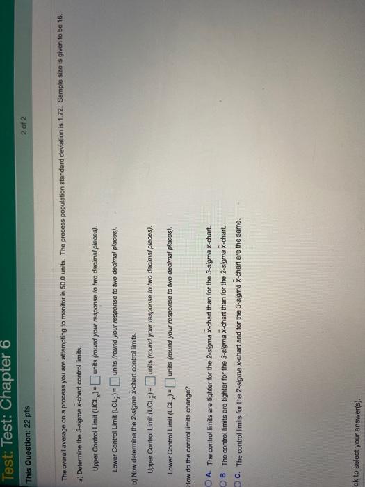 Test: Test: Chapter 6 This Question: 22 pts 2 of