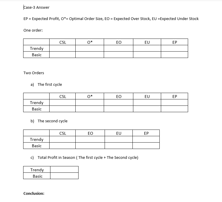 ANSWER USING THE CASE ANSWER FORM... If possible,