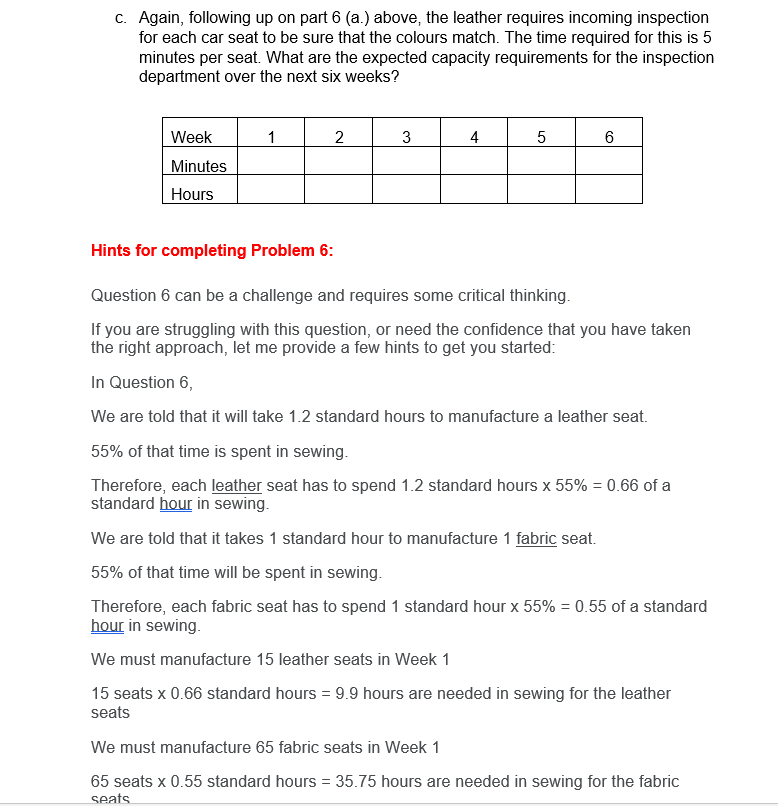 Problem 6. (10 marks) a. Lear Corporation in Ajax