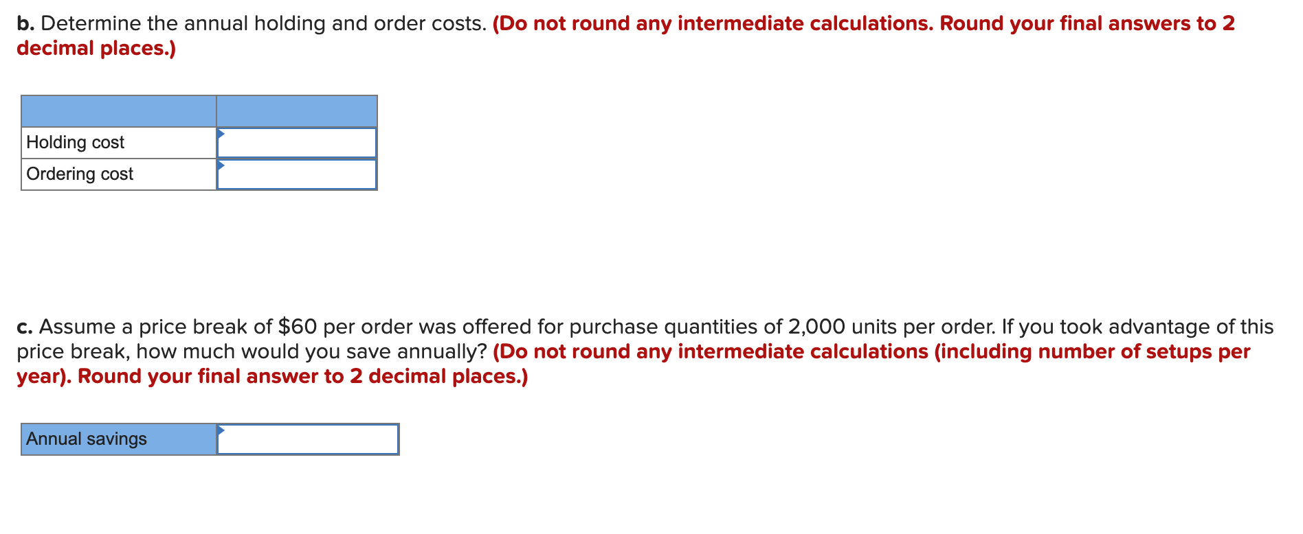 Given the following information, formulate an