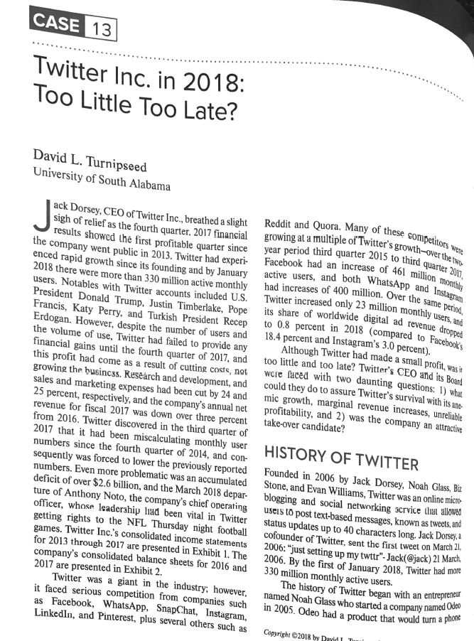 The case assignment will be based on Case #13 in