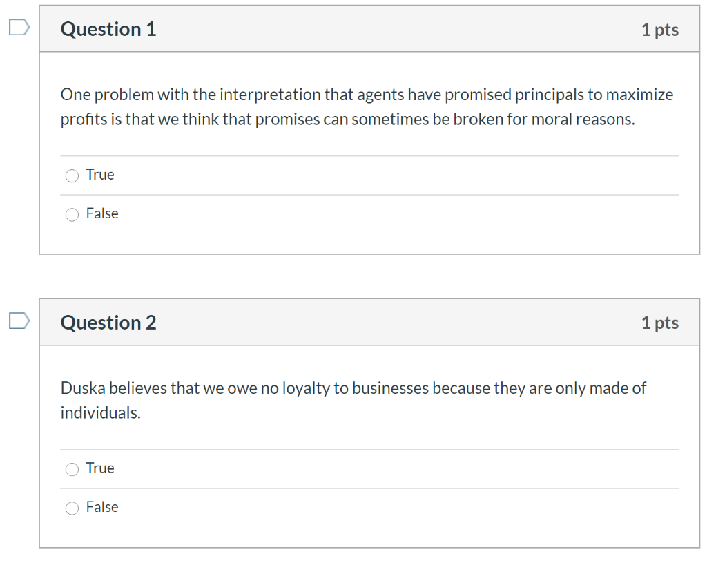 Question 1 1 pts One problem with the