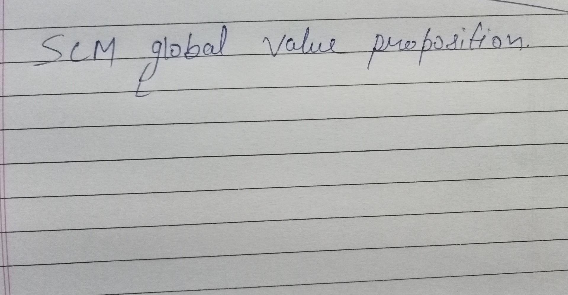 SCM global value proposition