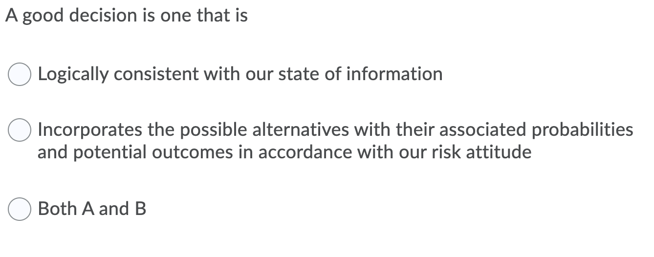 A good decision is one that is Logically