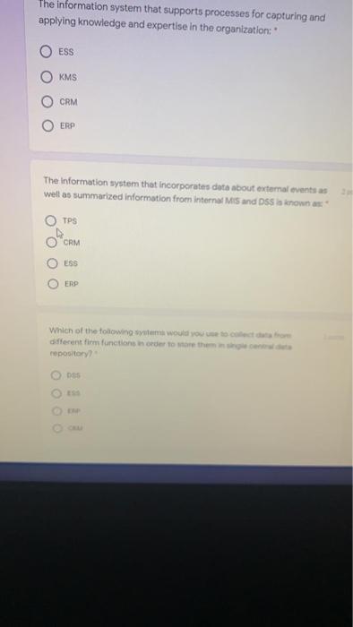Management information system multiple choice