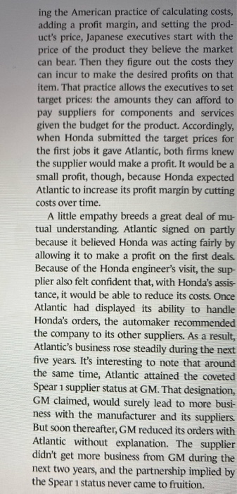 BRIEFLY, discuss your takeaways from the specific