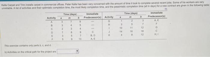 I need the Critical Path and the expected