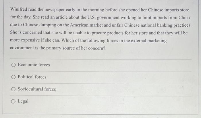 Winifred read the newspaper early in the morning