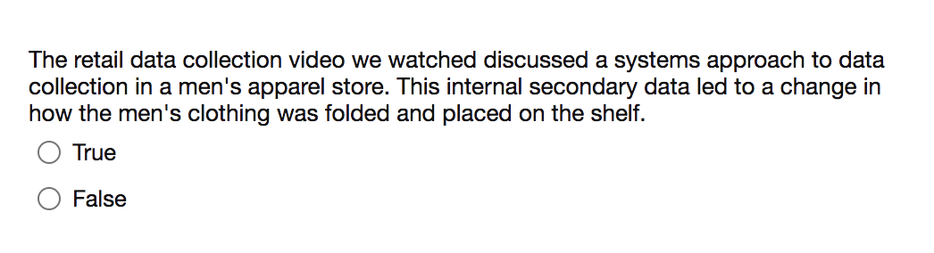 The retail data collection video we watched