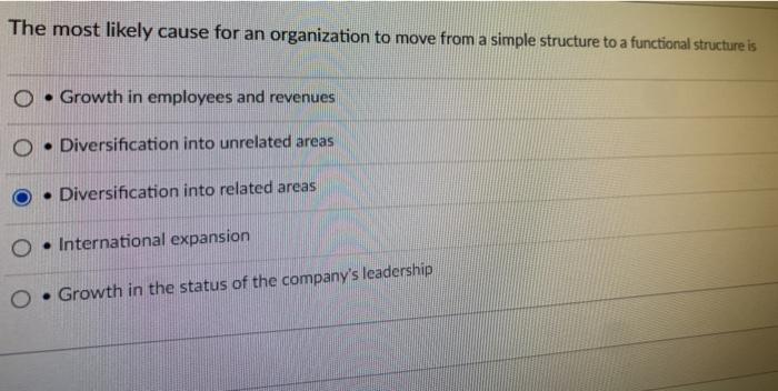 The most likely cause for an organization to move