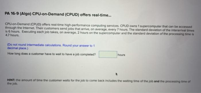 PA 16-9 (Algo) CPU-on-Demand (CPUD) offers