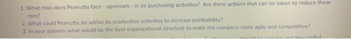 1. What risks does Peanutty face upstream in its