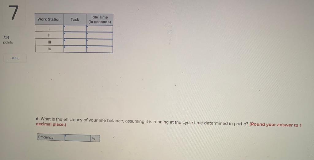 7 Problem 6-15 (Algo) 714 points An assembly line