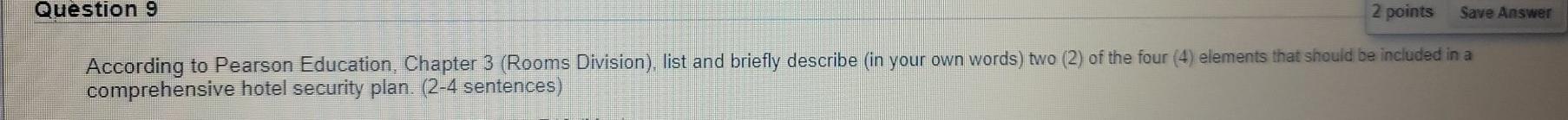 Question 9 2 points Save Answer According to