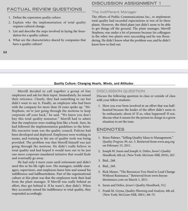 This is actually Total Quality Management. Plis