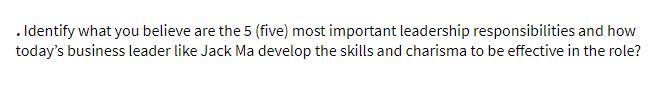 .Identify what you believe are the 5 (five) most
