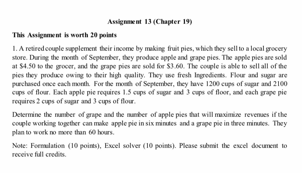 Assignment 13 (Chapter 19) This Assignment is
