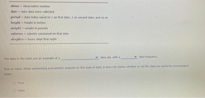 8. Identifying different data sets with tables -