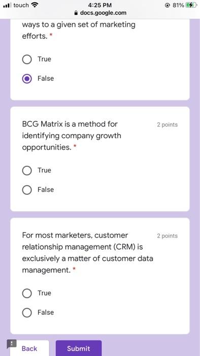 81% Il touch 4:25 PM docs.google.com ways to a