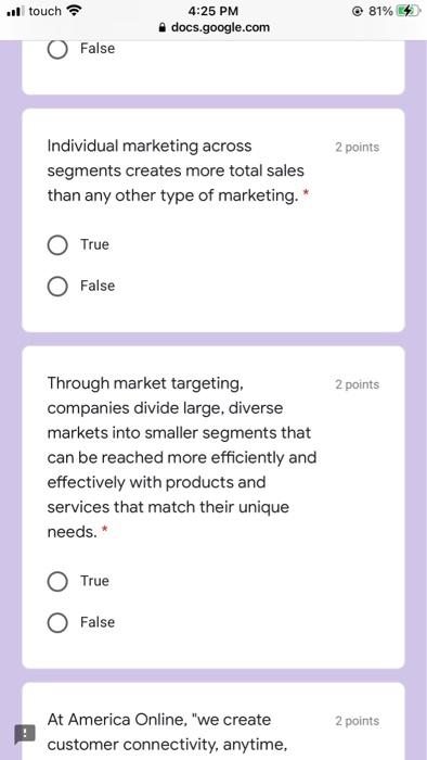 81% Il touch 4:25 PM docs.google.com ways to a