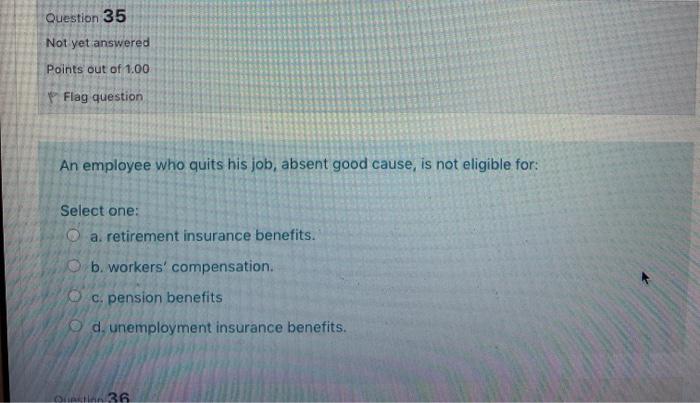 35 Question 35 Not yet answered Points out of