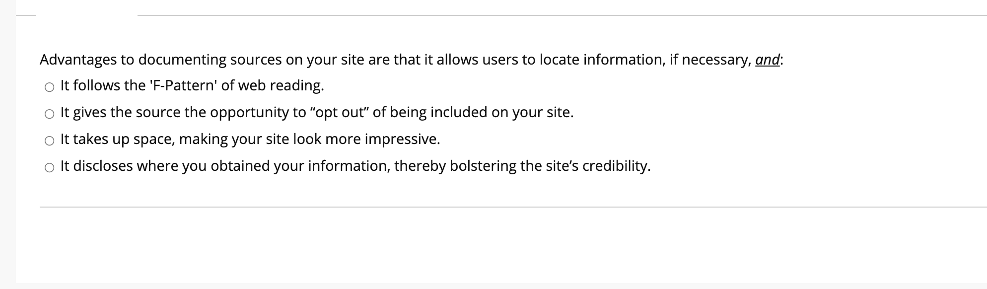 Advantages to documenting sources on your site