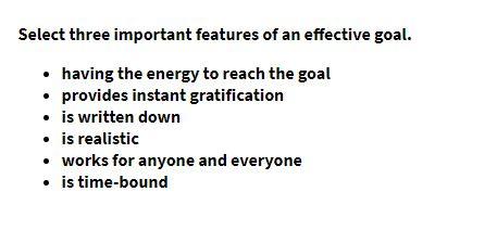 Select three important features of an effective
