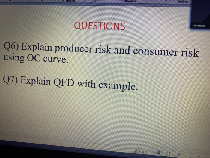 awing Editing QUESTIONS Demian Q6) Explain