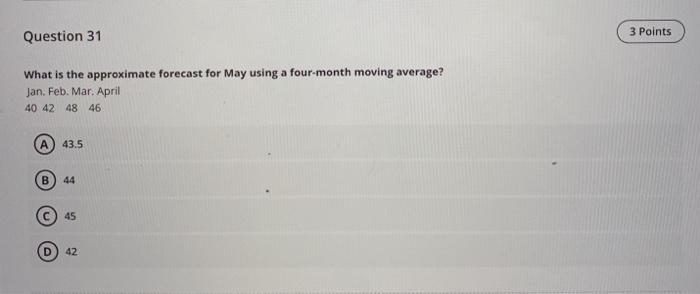 Question 31 3 Points What is the approximate