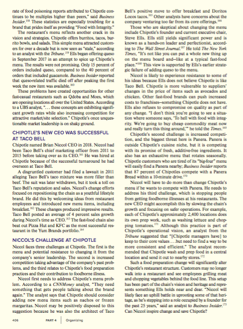 Please read the case Chipotle needs to change on