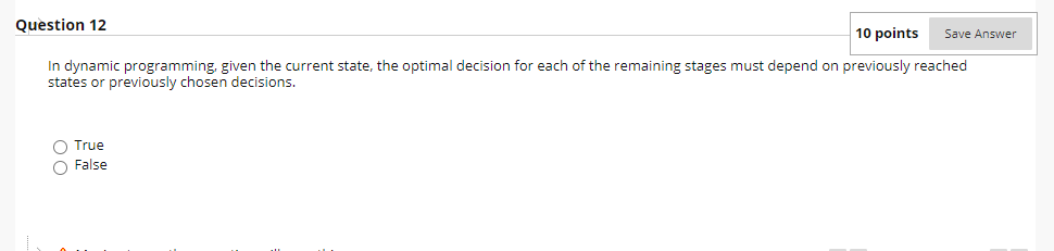 Question 12 10 points Save Answer In dynamic
