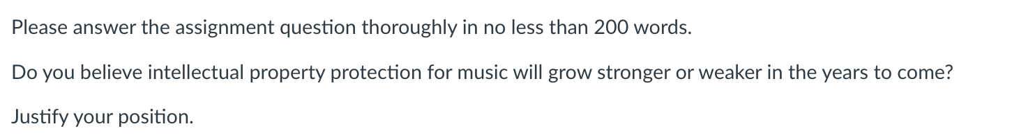 Please answer the assignment question thoroughly