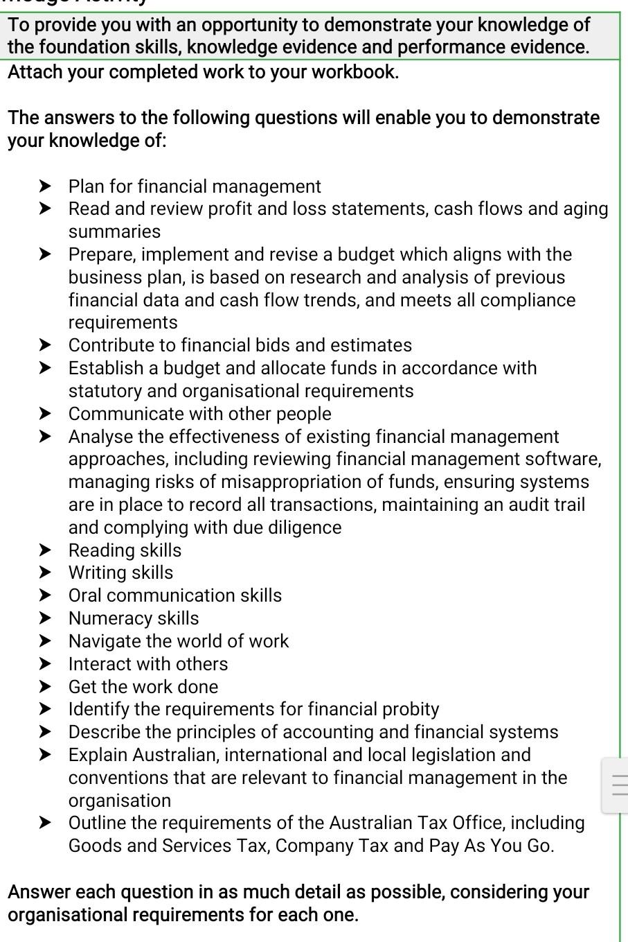 Please read above and sort answer these 5