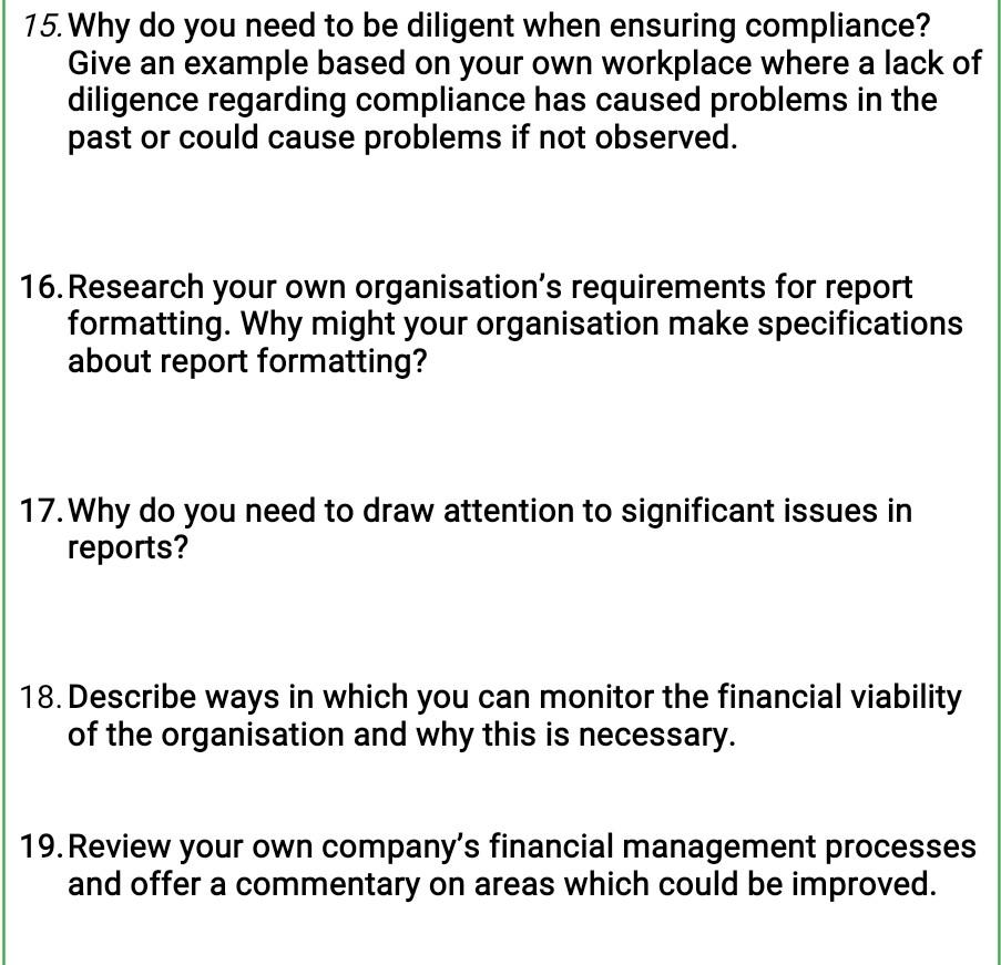 Please read above and sort answer these 5