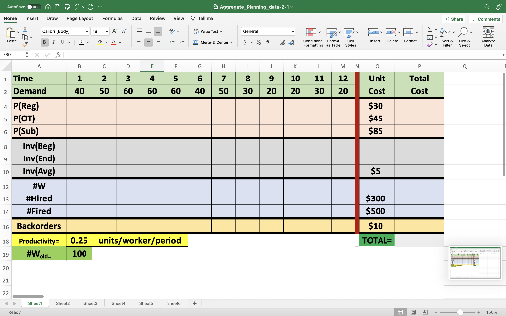 AGGREGATE PLANNING Using the Aggregate Planning