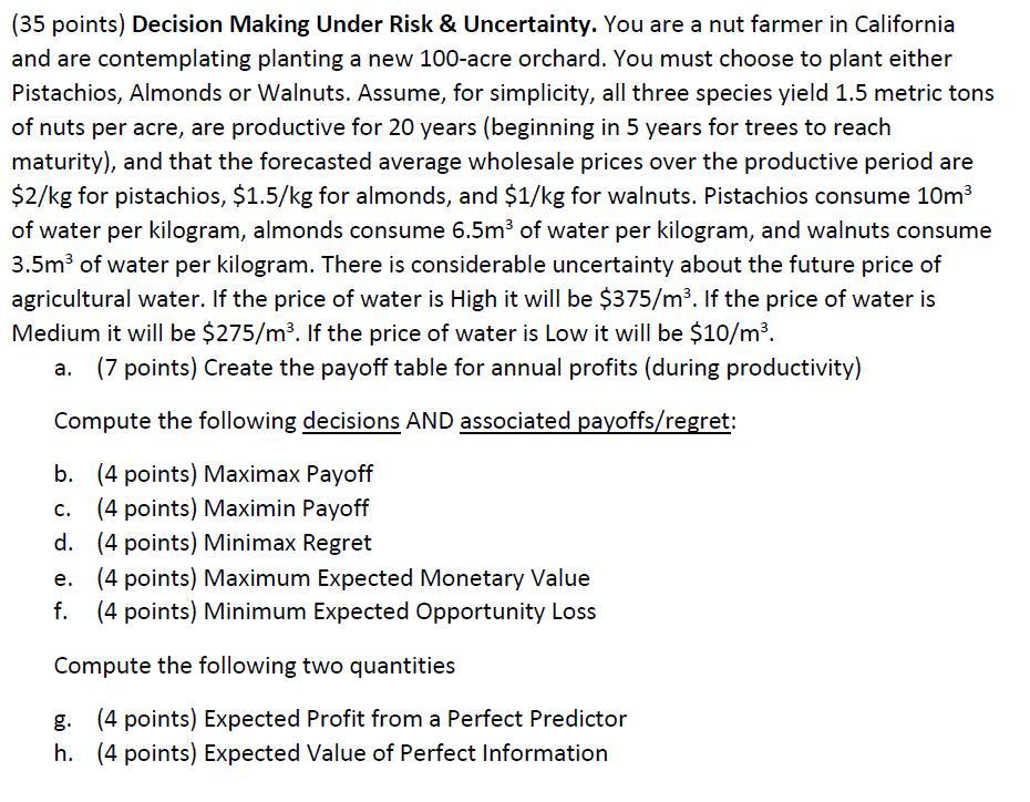Operation Management: Decision making Under Risk