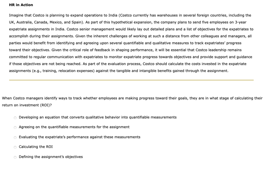 HR class, Options for A,B & C: Use your knowledge