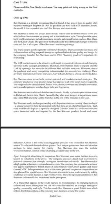 CASE STUDY Please read this Case Study in