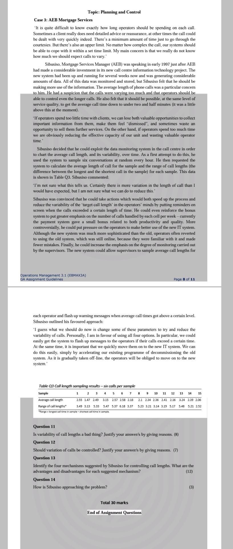 Topic: Planning and Control Case 3: AEB Mortgage