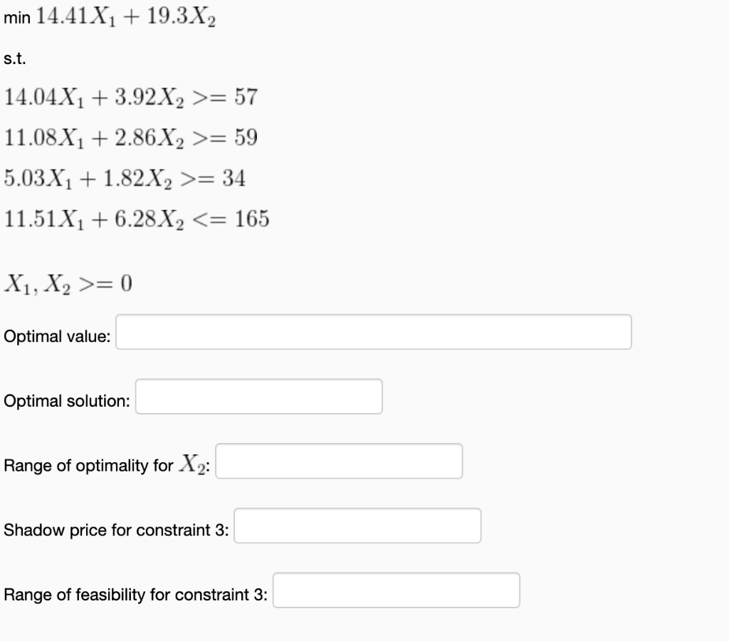 Solve the linear program below using graphical