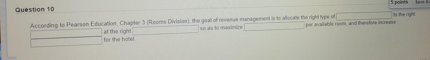 5 points Save Ar Question 10 According to Pearson