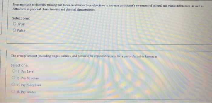 Programs such as diversity training that focus on