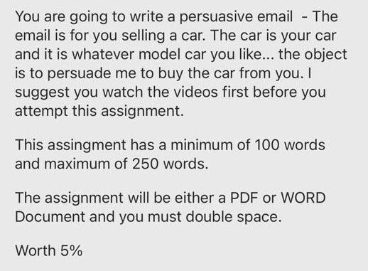 You are going to write a persuasive email - The