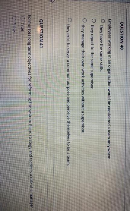 QUESTION 38 Servant leadership is based on values