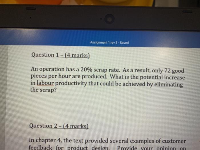 Assignment 1 rev 3 - Saved Question 1 - (4 marks)