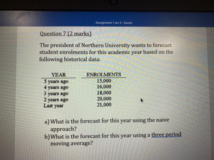 Assignment 1 rev 3 - Saved Question 1 - (4 marks)