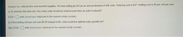 Ocean's Inc sells jet ski's and assorted