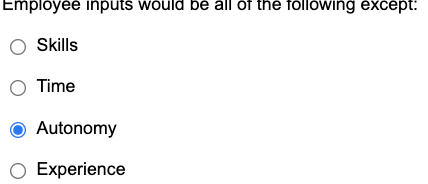 Skills Time Autonomy Experience